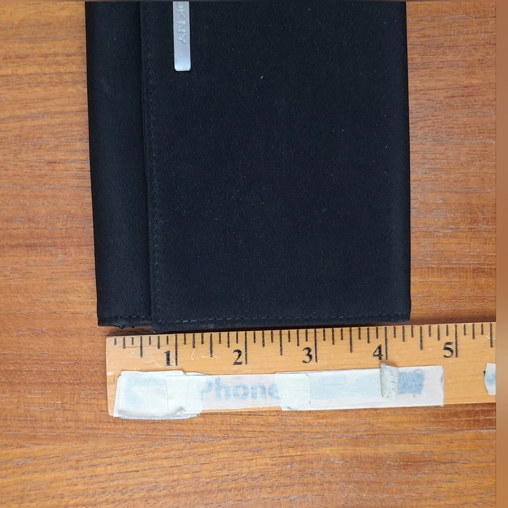Vintage DKNY Nylon Wallet Checkbook Trifold Minimalist Corpcore 90s Black